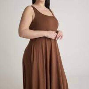 Quince Tencel Jersey Fit & Flare Midi Dress Size M
